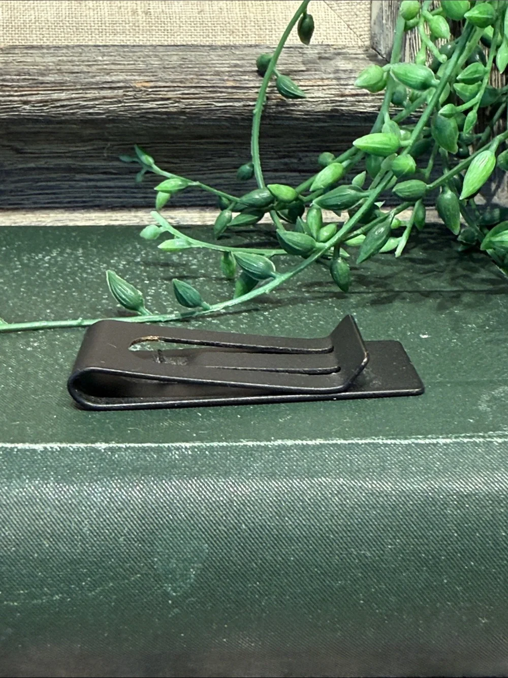 Black Money Clip with Gold Accent Stripes
